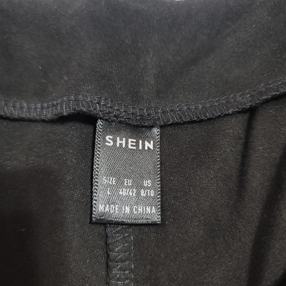 Womens Pants Sz Large Black With Silver Studs Soft Suede Like Office Going Out - Picture 4 of 5